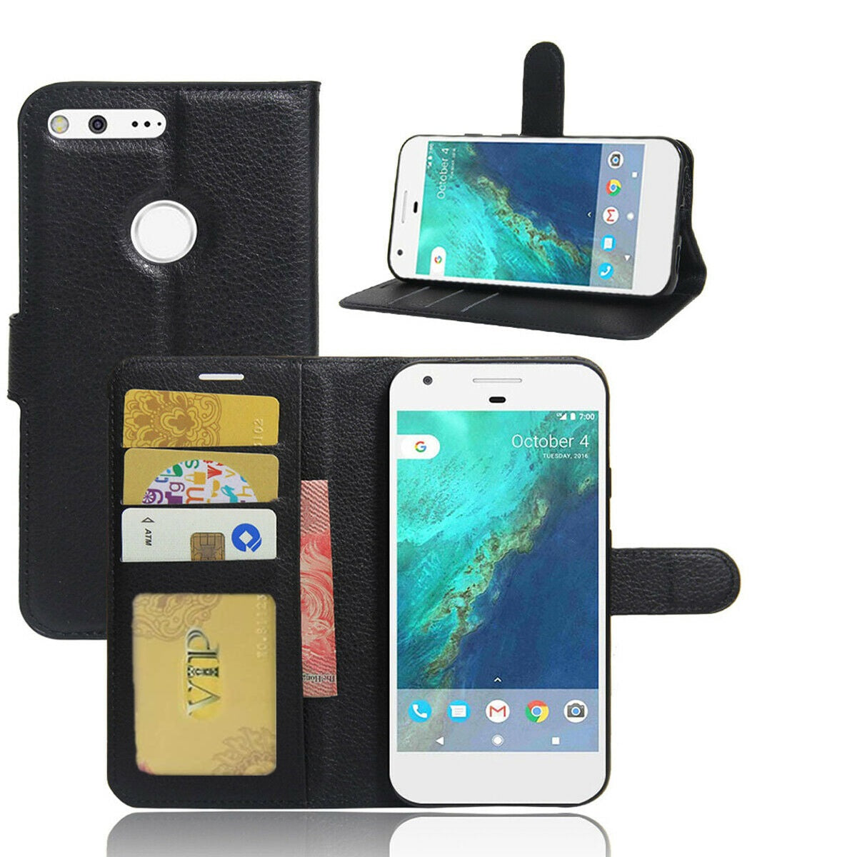 Leather Folio Wallet Case for Google Pixel XL Leather Folio Wallet Case for Google Pixel XL